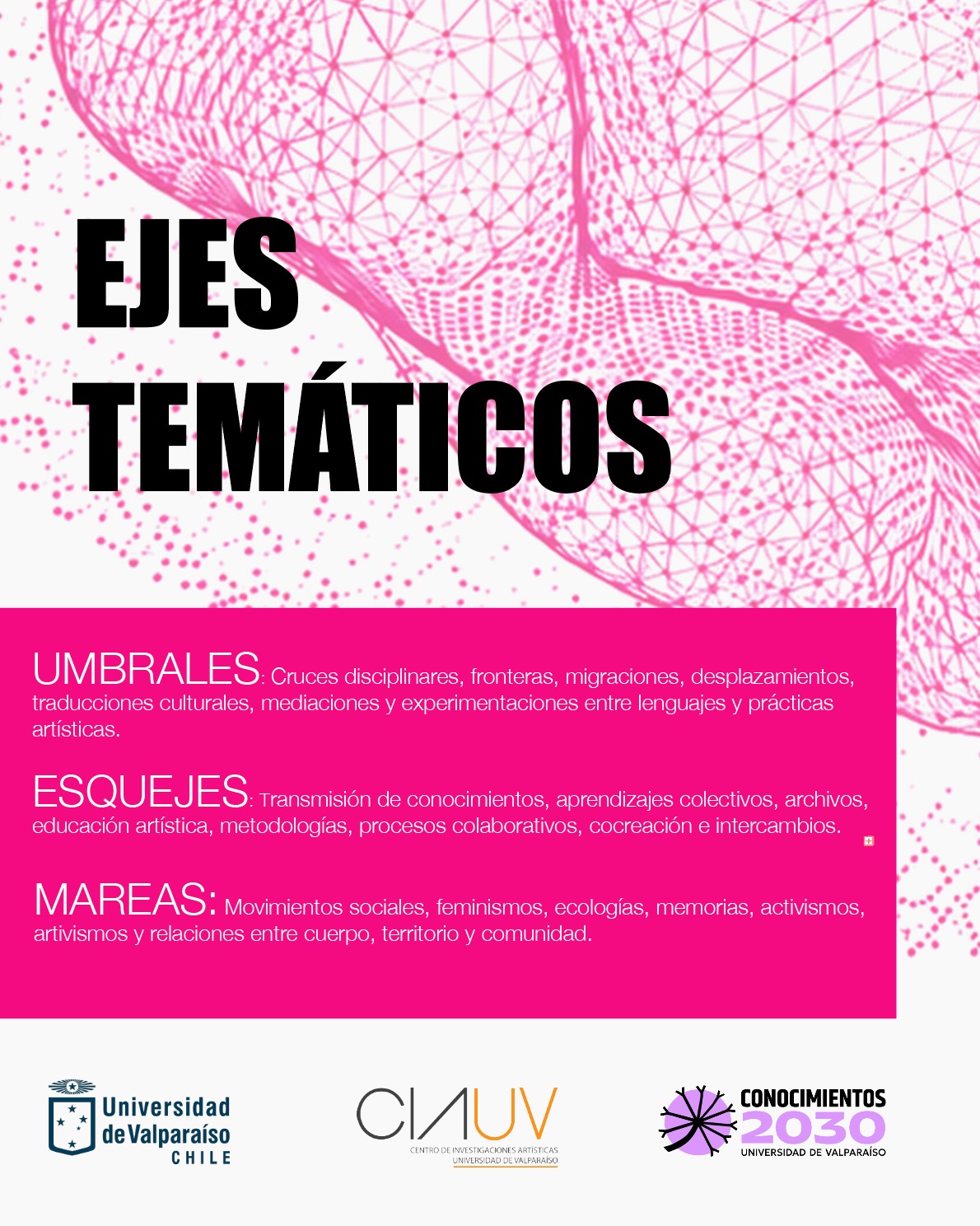 Ejes temáticos: Umbrales, Esquejes y Mareas