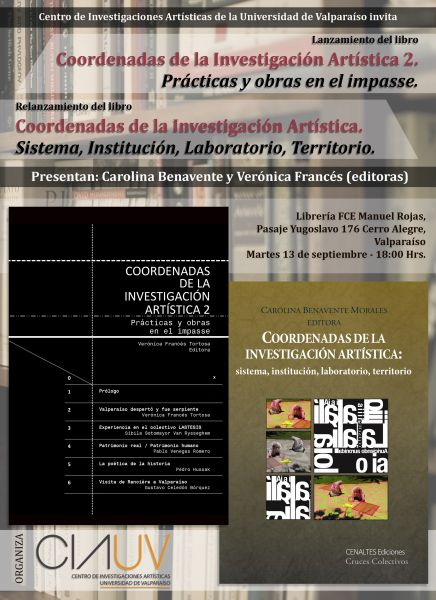Lanzamiento del libro Coordenadas de la Investigación Artística 2. Prácticas y obras en el impasse.